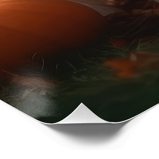 West Highland Witte Terriër Puppy Herfst Pompoen Perfect Poster (Hoek)