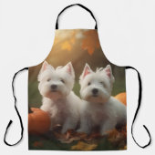 West Highland Witte Terriër Puppy Herfst Pompoen Schort (Voorkant)