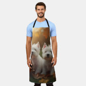 West Highland Witte Terriër Puppy Herfst Pompoen Schort (Gedragen)