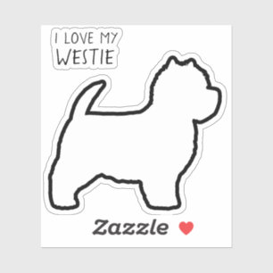 West Highland Witte Terriër Silhouette Westie Hond Sticker