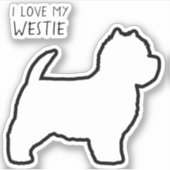 West Highland Witte Terriër Silhouette Westie Hond Sticker (Voorkant)