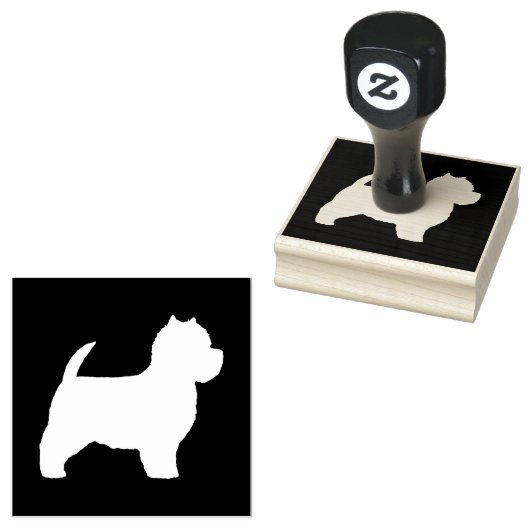 West Highland Witte Terriër Westie Hond Silhouet Rubberstempel (Gestempeld)