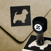 West Highland Witte Terriër Westie Hond Silhouet Rubberstempel