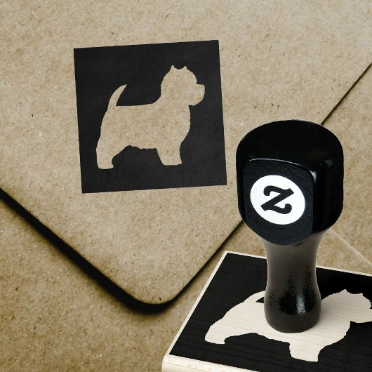 West Highland Witte Terriër Westie Hond Silhouet Rubberstempel