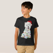 West Highland Witte Terriër Westie Kerstverlichtin T-shirt (Voorkant volledig)