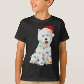 West Highland Witte Terriër Westie Kerstverlichtin T-shirt (Voorkant)