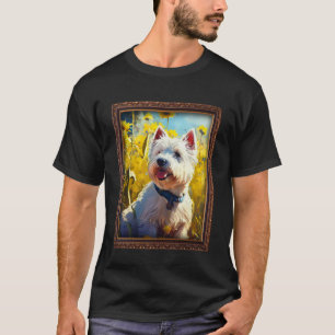 West Highland Witte Terriër Westie Schilderij Sunf T-shirt