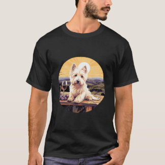 West Highland Witte Terriër Wijn Grappige Hond Vin T-shirt