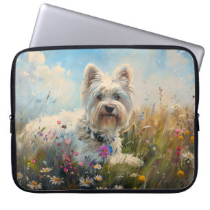 West Highland Witte Terriër Wildflower Laptop Sleeve