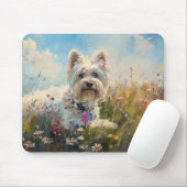 West Highland Witte Terriër Wildflower Muismat (Met muis)