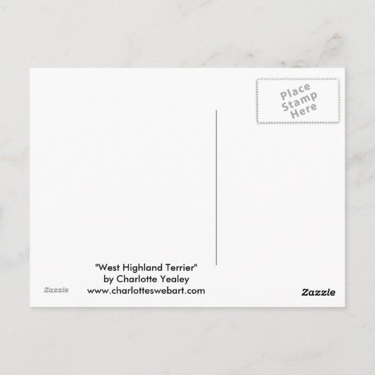 West Highlland White Terrier Dog Art Briefkaart