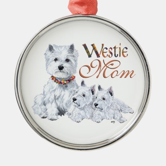 West Higland White Terrier MOM Metalen Ornament (Voorkant)