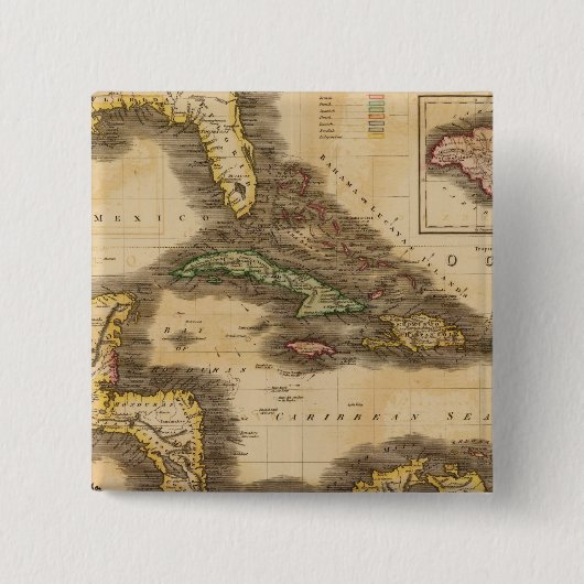 West-India Vierkante Button 5,1 Cm (Voorkant)