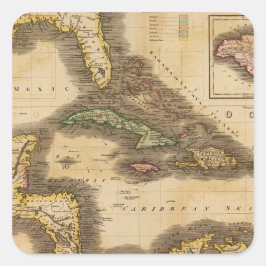 West-India Vierkante Sticker (Voorkant)