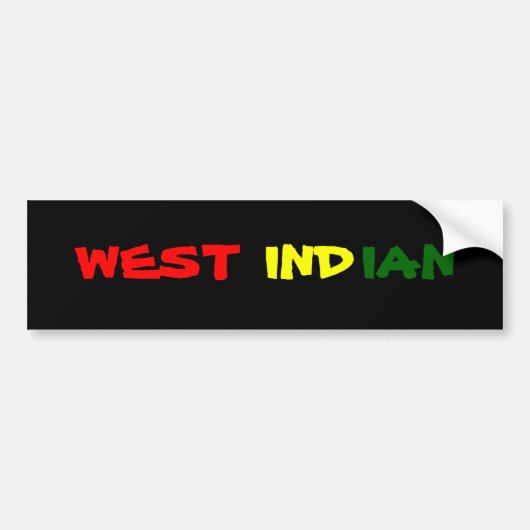 West-Indiaas Bumpersticker (Voorkant)