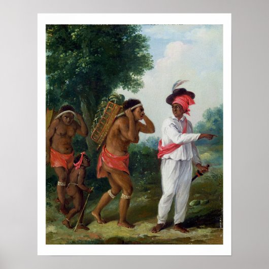 West-Indiaas Man van Kleur, richtend twee Carib Wo Poster (Voorkant)
