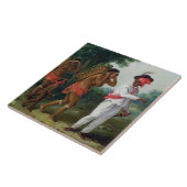 West-Indiaas Man van Kleur, richtend twee Carib Wo Tegeltje (Zijkant)