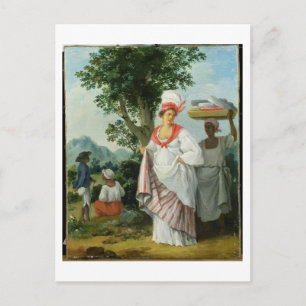 West Indian Creole Woman met haar Black Servant, c Briefkaart