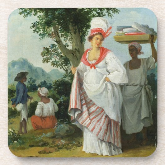 West Indian Creole Woman met haar Black Servant, c Onderzetter (Voorkant)