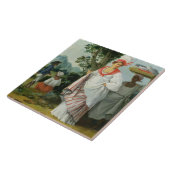 West Indian Creole Woman met haar Black Servant, c Tegeltje (Zijkant)