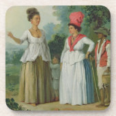 West-Indiase vrouwen met kleur, met een kind en ee Bier Onderzetter (Voorkant)