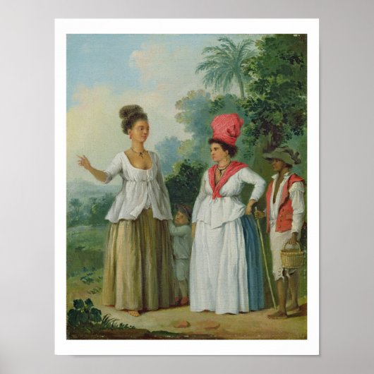 West-Indiase vrouwen met kleur, met een kind en ee Poster (Voorkant)