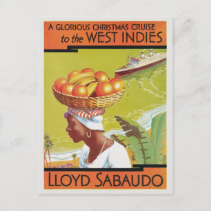 West-Indië Lloyd Sabaudo Vintage Poster 1931 Briefkaart