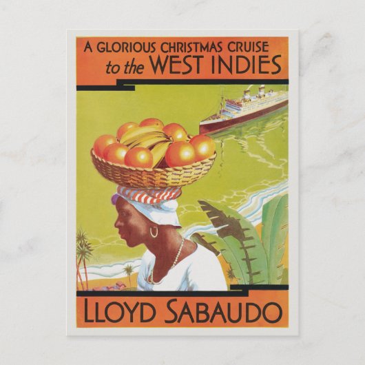 West-Indië Lloyd Sabaudo Vintage Poster 1931 Briefkaart (Voorkant)