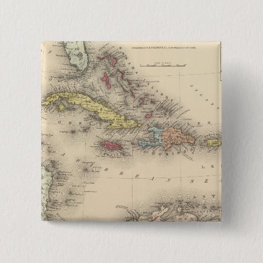 West Indies 12 Vierkante Button 5,1 Cm (Voorkant)