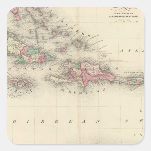 West Indies 3 Vierkante Sticker (Voorkant)