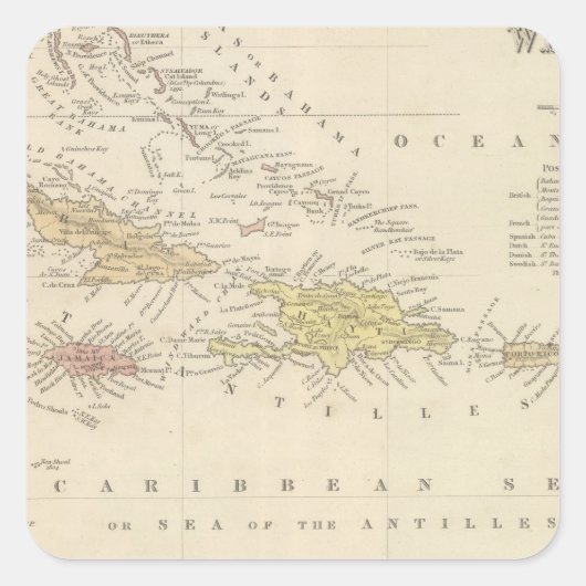 West Indies 4 Vierkante Sticker (Voorkant)