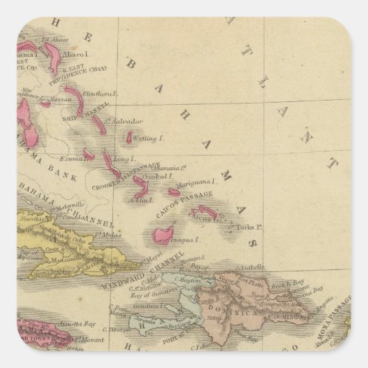West Indies 5 Vierkante Sticker (Voorkant)