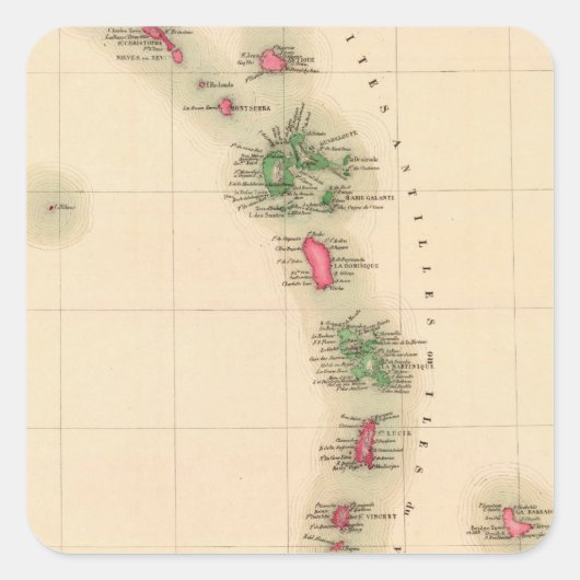 West Indies 75 Vierkante Sticker (Voorkant)