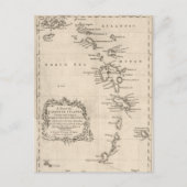 West Indies Antiek Map Briefkaart (Voorkant)