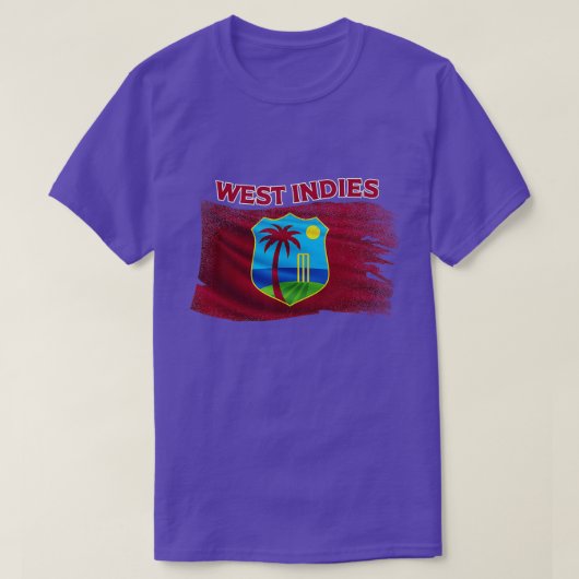 West Indies Cricket Supporter Cricketer Fan T-shirt (Design voorkant)