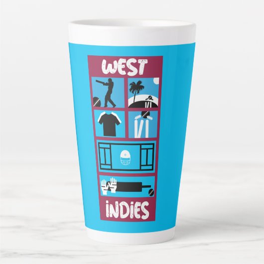 West Indies Cricket Test Cricket Spelers Latte Mok (Voorkant)