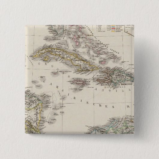 West-Indies en Midden-Amerika Vierkante Button 5,1 Cm (Voorkant)