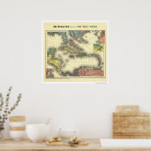 West Indies Evening Post Map 1898 Poster (Keuken)