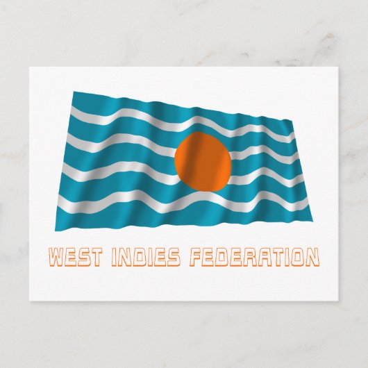 West Indies Federation Waving Flag met naam Briefkaart (Voorkant)