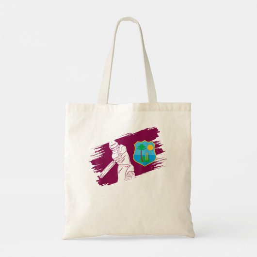 West Indies Flag West Indies Cricket Fan Player Co Tote Bag (Achterkant)
