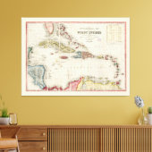 West Indies Map (1853) Canvas Afdruk (Insitu (Woonkamer))