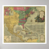 West Indies & North America Map - 1774 Poster (Voorkant)