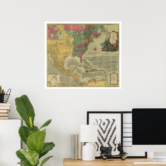 West Indies & North America Map - 1774 Poster (Thuiskantoor)