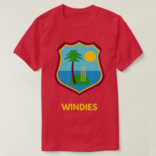 West Indies Windies Cricket Fans T-shirt (Design voorkant)
