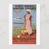 West Indies Winter Cruises North German Loyd Briefkaart (Voorkant)