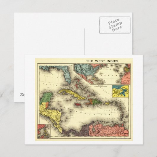 West IndiesPanoramic MapWest Indies Briefkaart (Voorkant / Achterkant)
