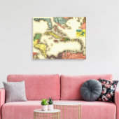 West IndiesPanoramic MapWest Indies Canvas Afdruk (Insitu (Woonkamer))