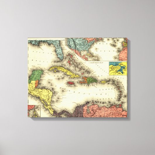 West IndiesPanoramic MapWest Indies Canvas Afdruk (Voorkant)
