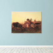  West, Indische Buffalo Hunt door Charles Wimar Canvas Afdruk (Insitu (Houten vloer))