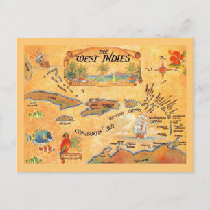 West-Indische Caribische eilanden Kaart Koelbox